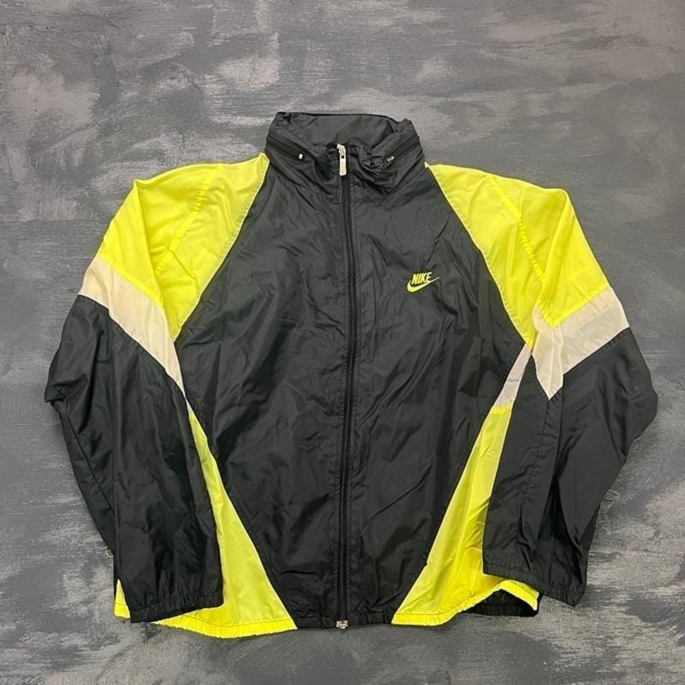 Vintage Nike Windbreaker Jacket Mens XL Black 1990s Zip Up USA